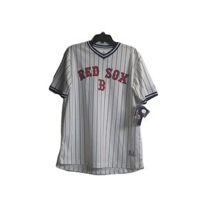 NWT Genuine Merchandise RED SOX B. JERSEY Men's Sz LARGE True Fan White/Red/Blue